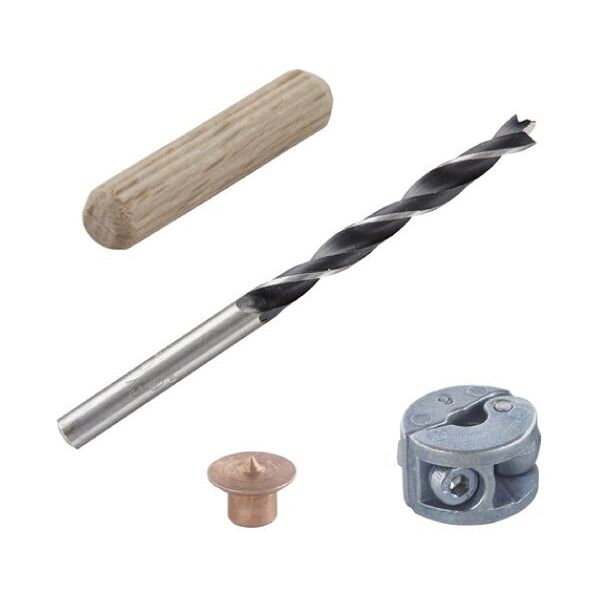 wolfcraft set per eseguire spinature, spine dn. 10 mm. punta per legno e arresto di profondita' 2918000