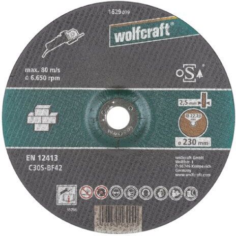 wolfcraft disco da taglio per pietra Ø 230 mm. a centro depresso 1629099