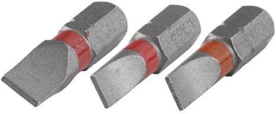 wolfcraft set n.3 inserti solid 25 mm. per viti con attacco a taglio 0,8x5,5 / 1x5,5 / 1,2x6,5 mm. 1338000