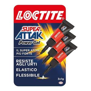 Loctite SUPER ATTAK POWER FLEX MINI TRIO GEL COLLA LIQUIDA TRASPARENTE ISTANTANEA 3X1 GR. 2631567