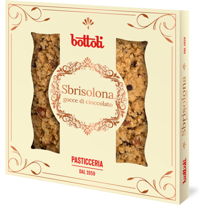 BOTTOLI Sbrisolona con gocce di cioccolato astuccio 300g BOTTOLI Sbrisolona con gocce di cioccolato astuccio 300g