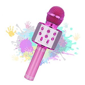 Rigrer Microfono Karaoke Bluetooth con Altoparlante,Microfono Bluetooth,Microfoni Wireless Disco,Microfono Bambini Senza Fili Adulti, Portatile KTV Karaoke Player per Cantare per Android iOS Smartphone
