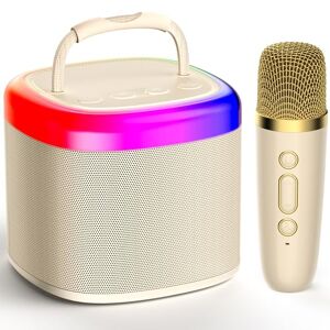 JYX Karaoke Machine per bambini e adulti, mini impianto Karaoke con microfoni, altoparlante Karaoke Bluetooth per feste in casa, regalo per compleanno, Natale, giocattolo per ragazze e ragazzi