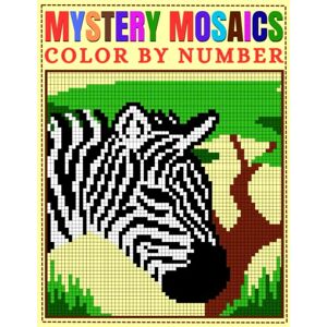 Book House, MOSAICS MYSTERY MOSAICS COLOR BY NUMBER: Exotic Country Scenes, Animals Coloring Book for Adults Relaxation and Stress Relief