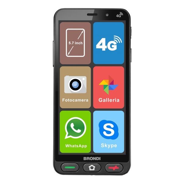 brondi amico smartphone s 4g 5.7 doppia sim type-c 1 gb 8 gb 2800 mah nero