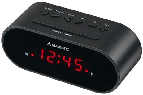 majestic sveglia digitale ac/dc display led 0,6 sve-235 nera