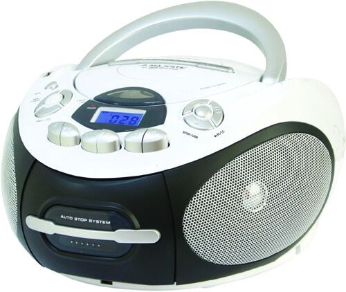 majestic new ah-2387r mp3 usb lettore cd personale nero, bianco