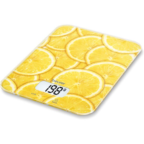 beurer bilancia cucina 1gr/5kg elettronica vetro ks19lemon