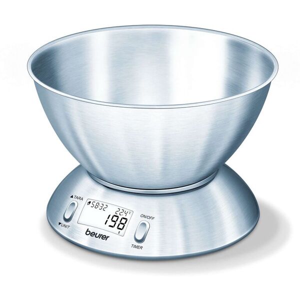 beurer bilancia cucina 1gr/5kg c/timer ciotola inox ks54