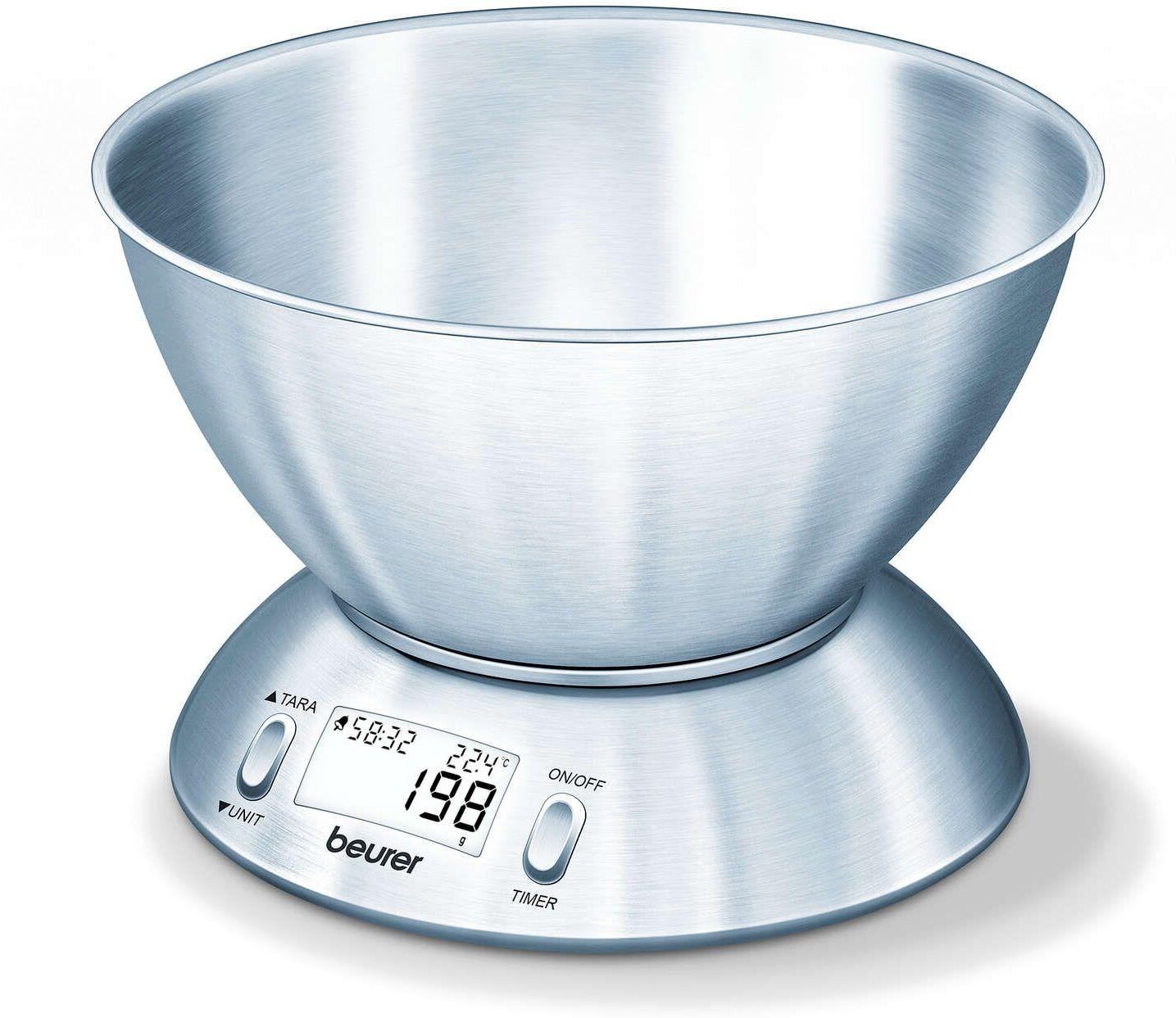 BEURER KS 54 Acciaio inossidabile Superficie piana Rotondo Bilancia da cucina elettronica BEURER KS 54 Acciaio inossidabile Superficie piana Rotondo Bilancia da cucina elettronica