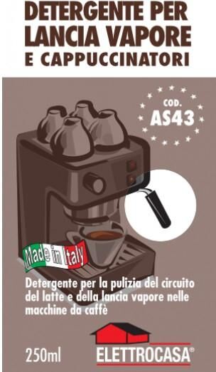 ELETTROCASA AS 43 detergente per lancia a vapore e circuito latte macchina da caffè 250 ml