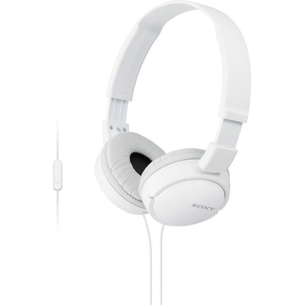 sony cuffia padiglioni c/mic 30mm mdr-zx110apw white