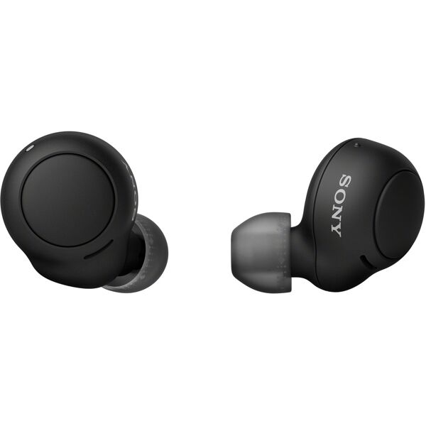 sony wf-c500 auricolari true wireless, fino a 20 ore di durata della batteria con custodia di ricarica, compatibile con l'assistente vocale, microfono integrato (nero)