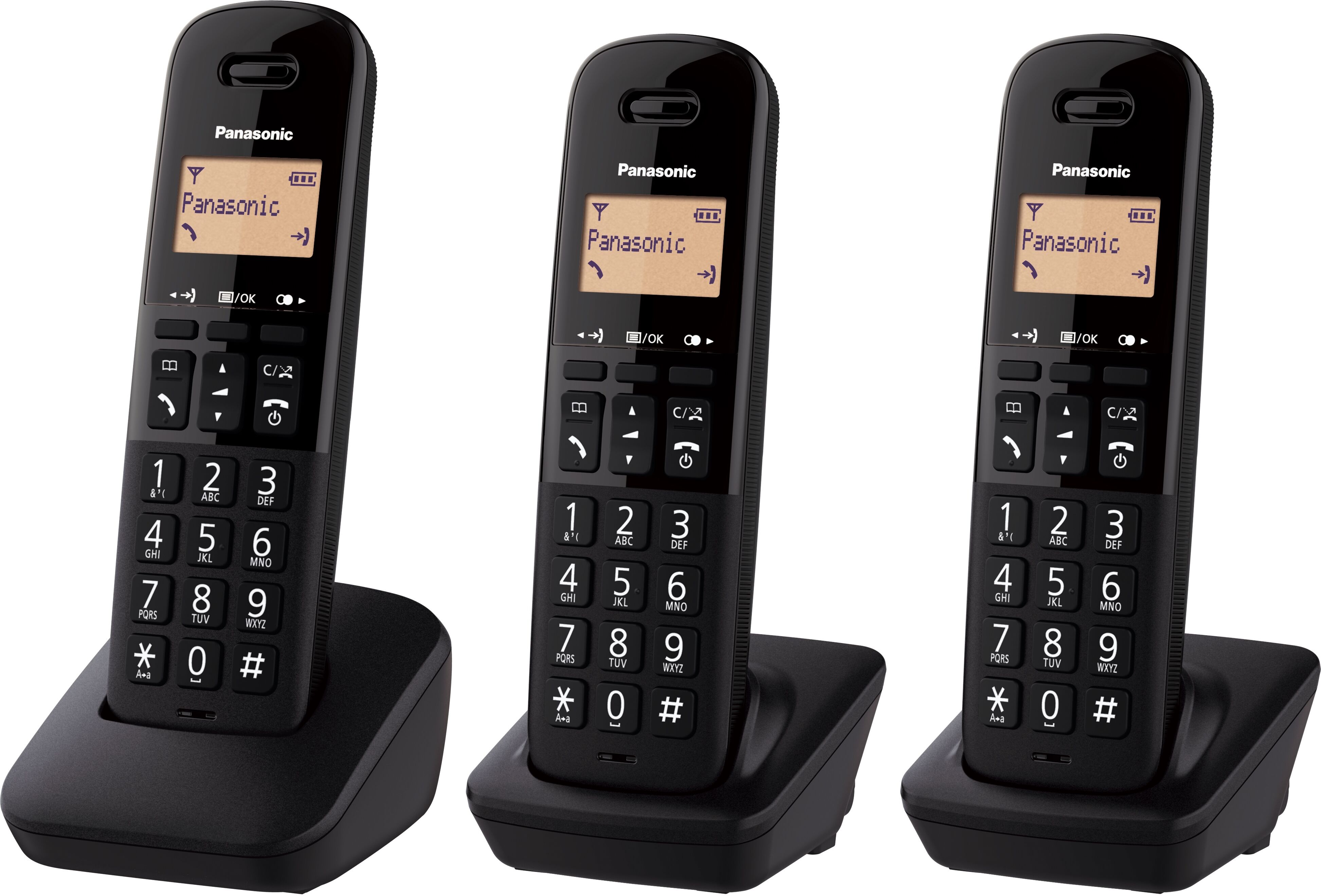 Panasonic CORDLESS DECT TRIO BLACK TGB613JTB