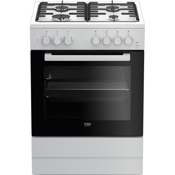 beko cucina 4gas 60x60 forno elettrico multi6 bianca fse62110dw