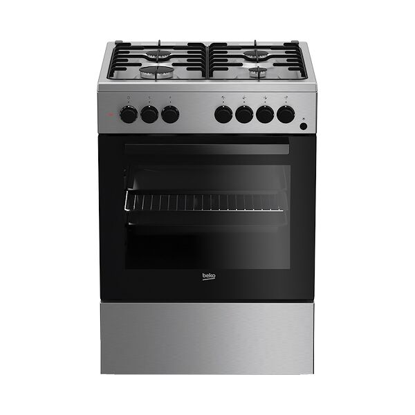 beko cucina 4gas 60x60 forno elettrico multi6 inox fse62110dx