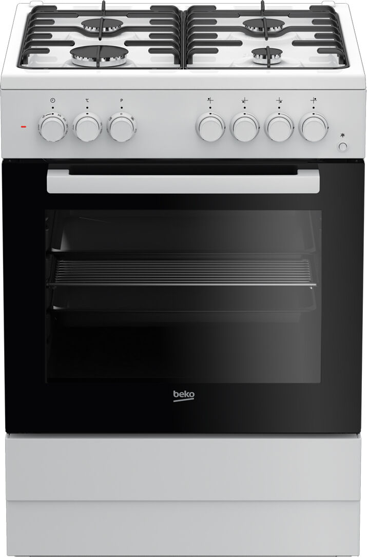 beko cucina 4gas 60x60 forno elettrico multi6 bianca fse62110dw