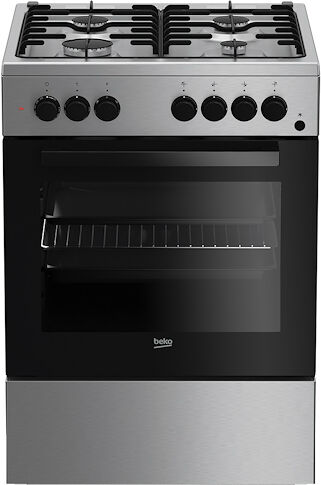 beko cucina 4gas 60x60 forno elettrico multi6 inox fse62110dx