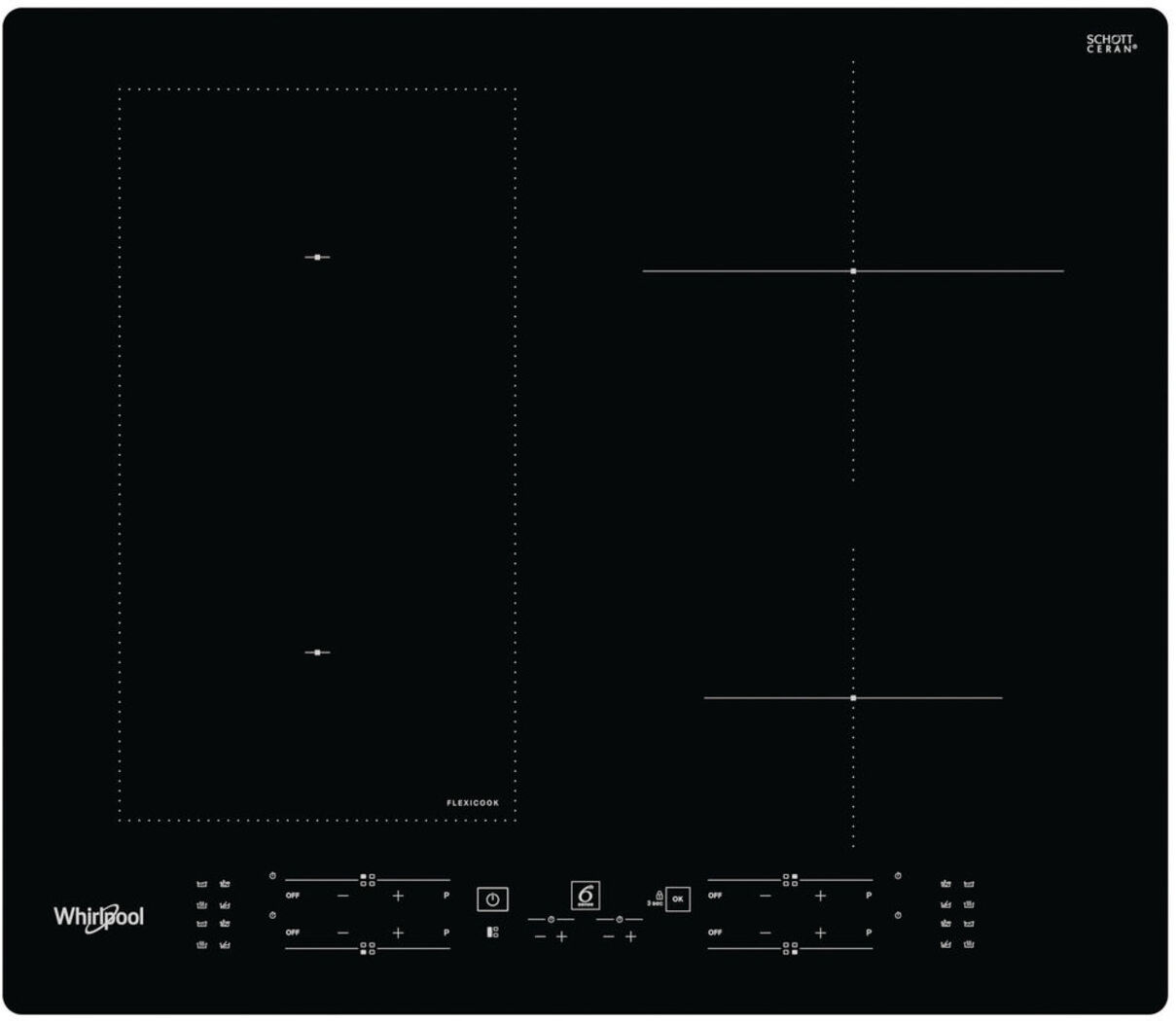 whirlpool wl b8160 ne nero da incasso 59 cm piano cottura a induzione 4 fornello(i)