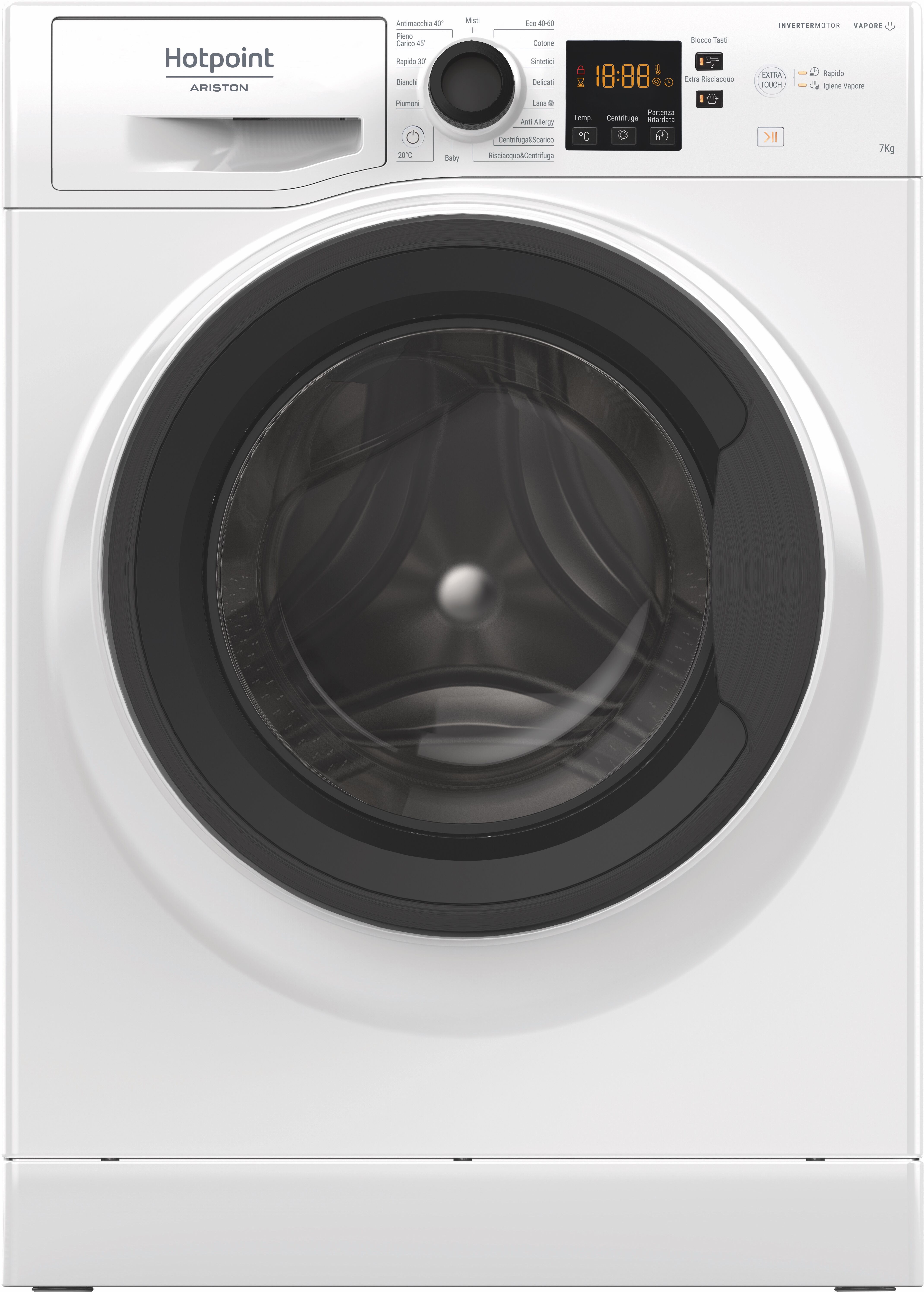 Ariston Hotpoint lavatrice oblò NF723WK IT NLibera installazione 7 kg 1200 Giri/min D Bianco