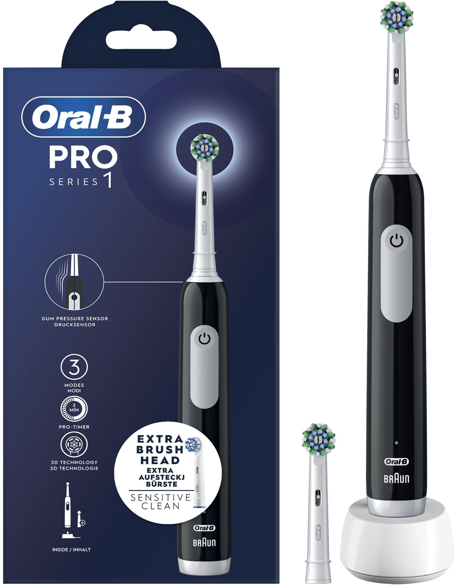 braun oral-b spazzolino el. pro 1 cross acrt black powpro1crs