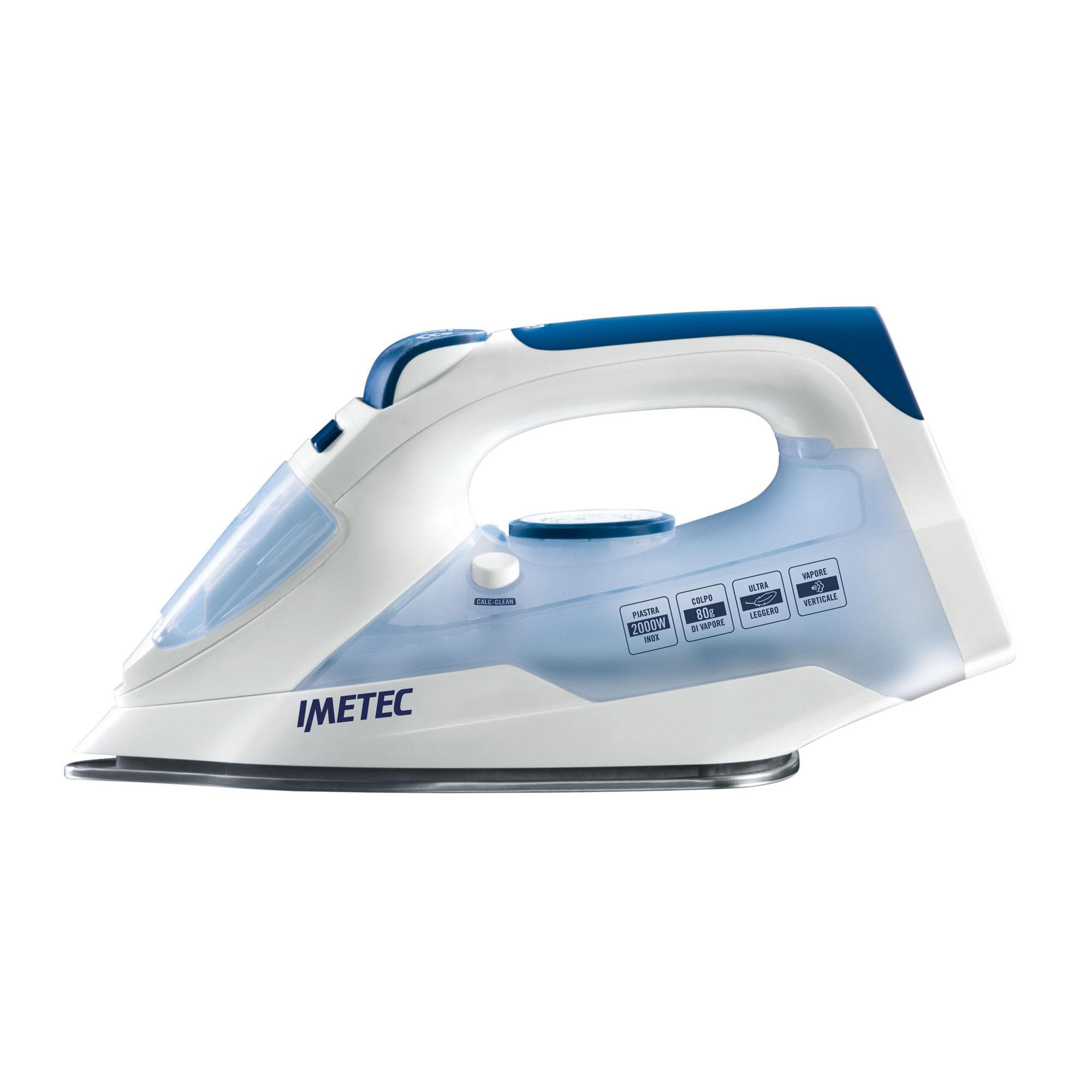 Imetec Ferro da stiro a vapore TITANOX K109 9293 Acciaio inossidabile 2000 W Blu, Bianco