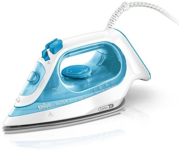 Braun Ferro da stiro a vapore SI3053BL TexStyle 3 Steam Iron Ceramica 2400 W Blu Braun Ferro da stiro a vapore SI3053BL TexStyle 3 Steam Iron Ceramica 2400 W Blu