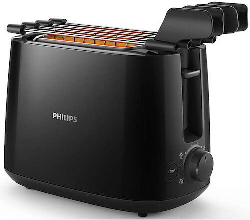 Philips TOSTAPANE 1000W C/PINZE NERO/SILVER HD2583/90