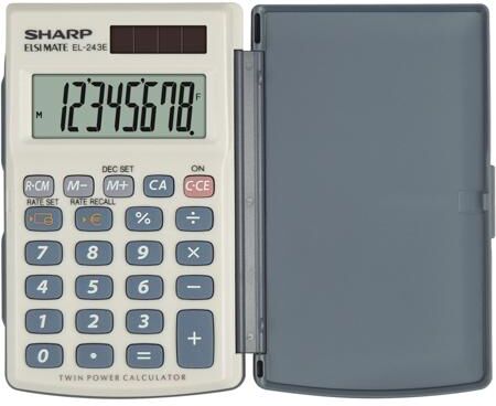 Sharp EL-243E calcolatrice Tasca Calcolatrice di base Grigio, Bianco Sharp EL-243E calcolatrice Tasca Calcolatrice di base Grigio, Bianco