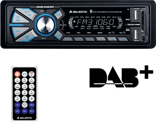 majestic new dab-442 bt ricevitore multimediale per auto nero 180 w bluetooth