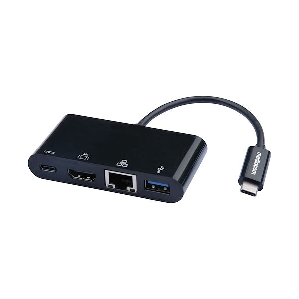 mediacom adattatore usb-c / hdmi + rj45 + usb-c + usb 3.0 m-docktpc