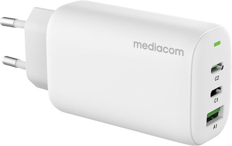 Mediacom ALIMENTATORE PC 1USB+2USB-C PD WHITE MD-A150