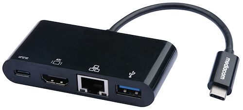 Mediacom ADATTATORE USB-C / HDMI + RJ45 + USB-C + USB 3.0 M-DOCKTPC