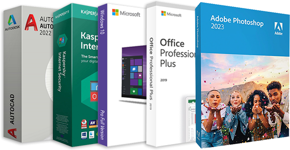 PACCHETTO GOLD Windows 10, Office 2019, Kaspersky 2023, Autocad 2022, Adobe Photoshop 2023