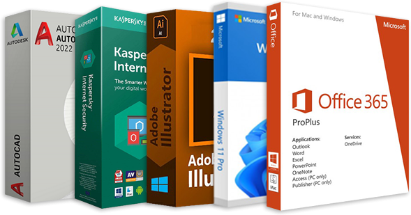 PACCHETTO SILVER Windows 11, Office 365, Kaspersky 2023, Autocad 2022, Adobe Illustrator 2022