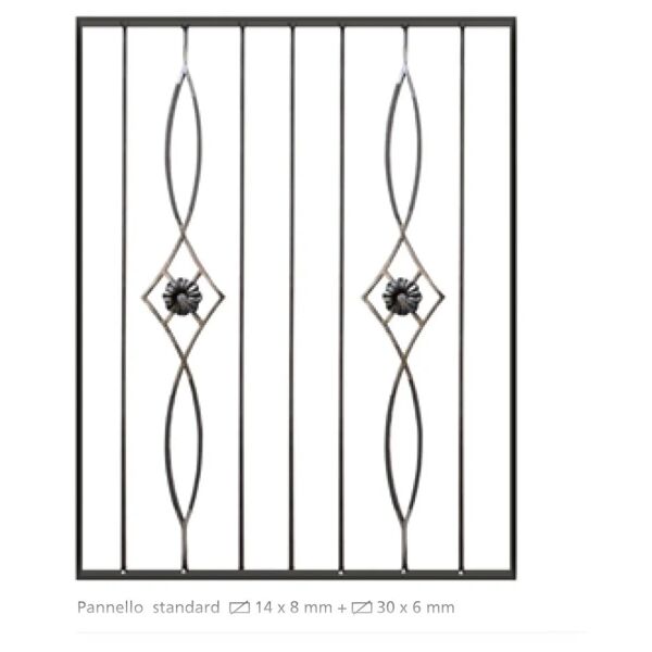 pro_metal_design pannello modulare di recinsione in ferro con elementi con fior 850x1012 mm (lxh)