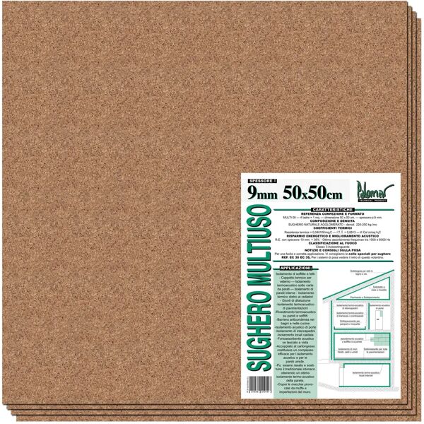 tecnomat sughero agglomerato palomar 4 lastre 50 x 50 cm spessore 9 mm