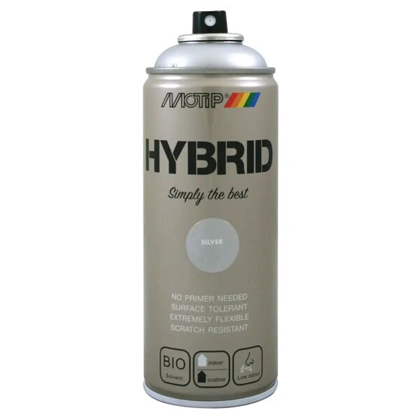 motip vernice spray hybrid  argento 400 ml 2,5 - 3,5 m² con 1 l