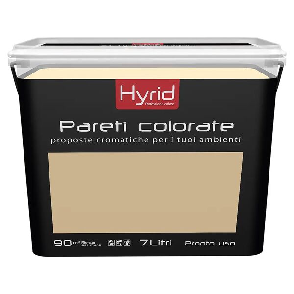 hyrid by covema idropittura lavabile hyrid 7 l giallo medio per interno 5-6 m² con 1 l a 2 mani