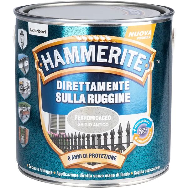 hammerite smalto antiruggine ferromcaceo  2,5 l grigio antico 8-10 m² con 1 l