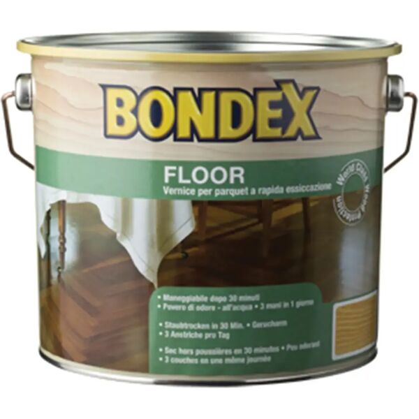 bondex vernice per parquet  floor 2,5 l all'acqua opaco incolore rapida essiccazione