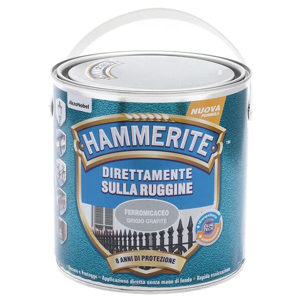 hammerite smalto antiruggine ferromcaceo  2,5 l grigio grafite 8-10 m² con 1 l