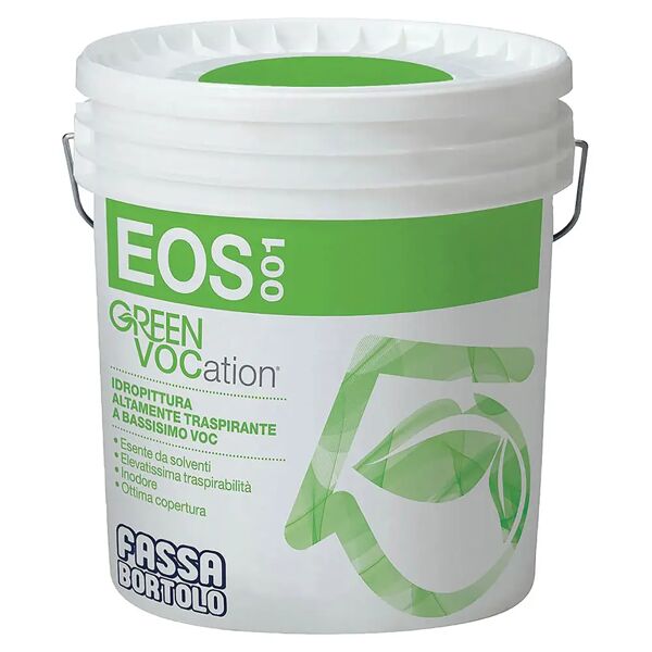 fassa idropittura traspirante eos001  12 l green vocation interno 4-5 m² con 1 l a 2 mani