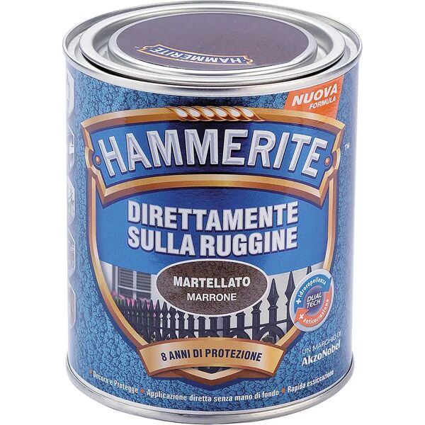 hammerite smalto antiruggine martellato  0,75 l marrone 8-10 m² con 1 l