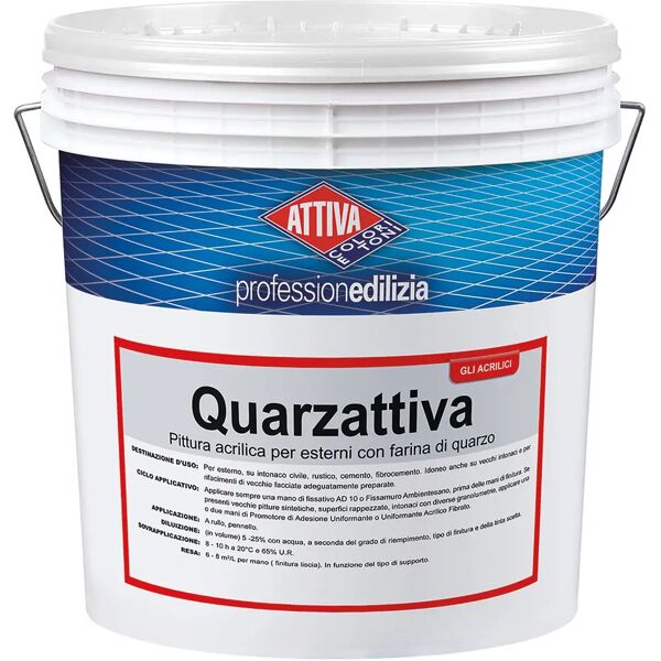 attiva idropittura al quarzo  14 l bianca antialga e antimuffa 3-4 m² con 1 l a 2 mani