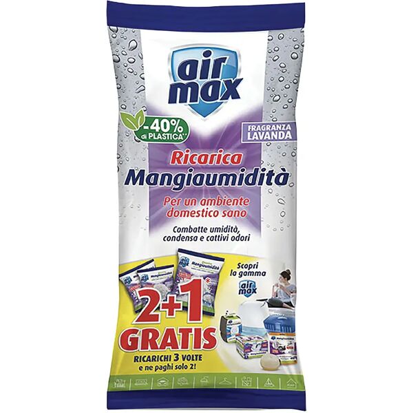 air max ricarica sali assorbiumidita' airmax 2x450 g + 1x450 g lavanda