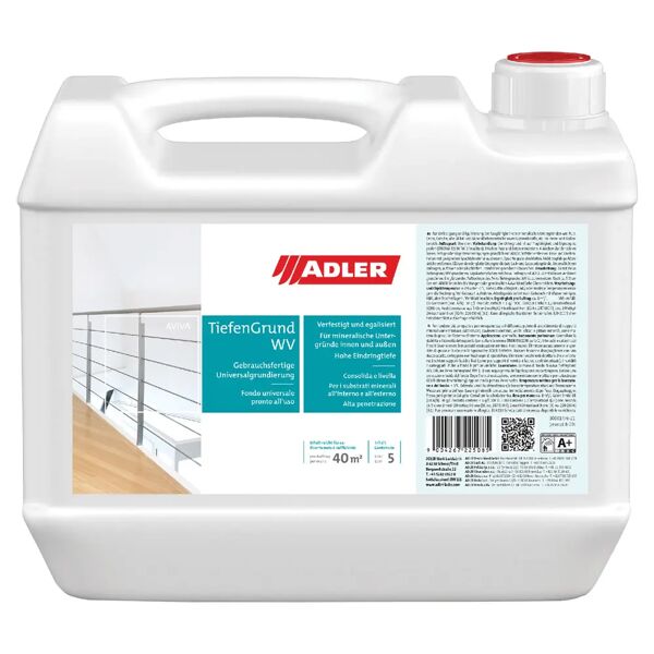 adler_vernici fondo acqua consolidante suoli adler 5 l per fondi assorbenti 4 m²/l con 1 mano