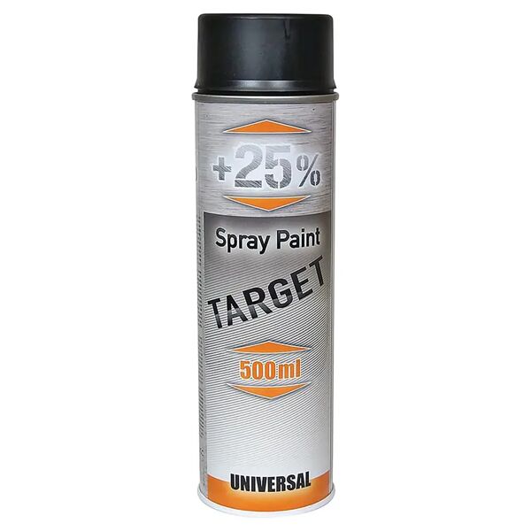 motip smalto spray sintetico  target ral9005 nero opaco 500 ml 2,5-3,5 m² con 1 l