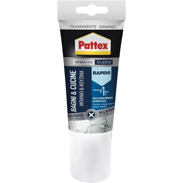 pattex silicone acetico  rapido sanitari trasparente 150 ml antimuffa