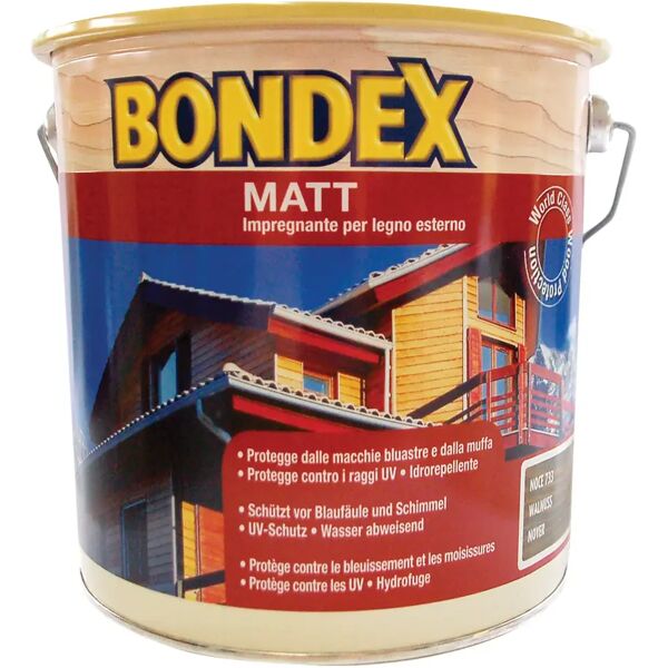 bondex impregnante solvente  matt 10 l noce scuro pronto all'uso 10-16 m² con 1 l